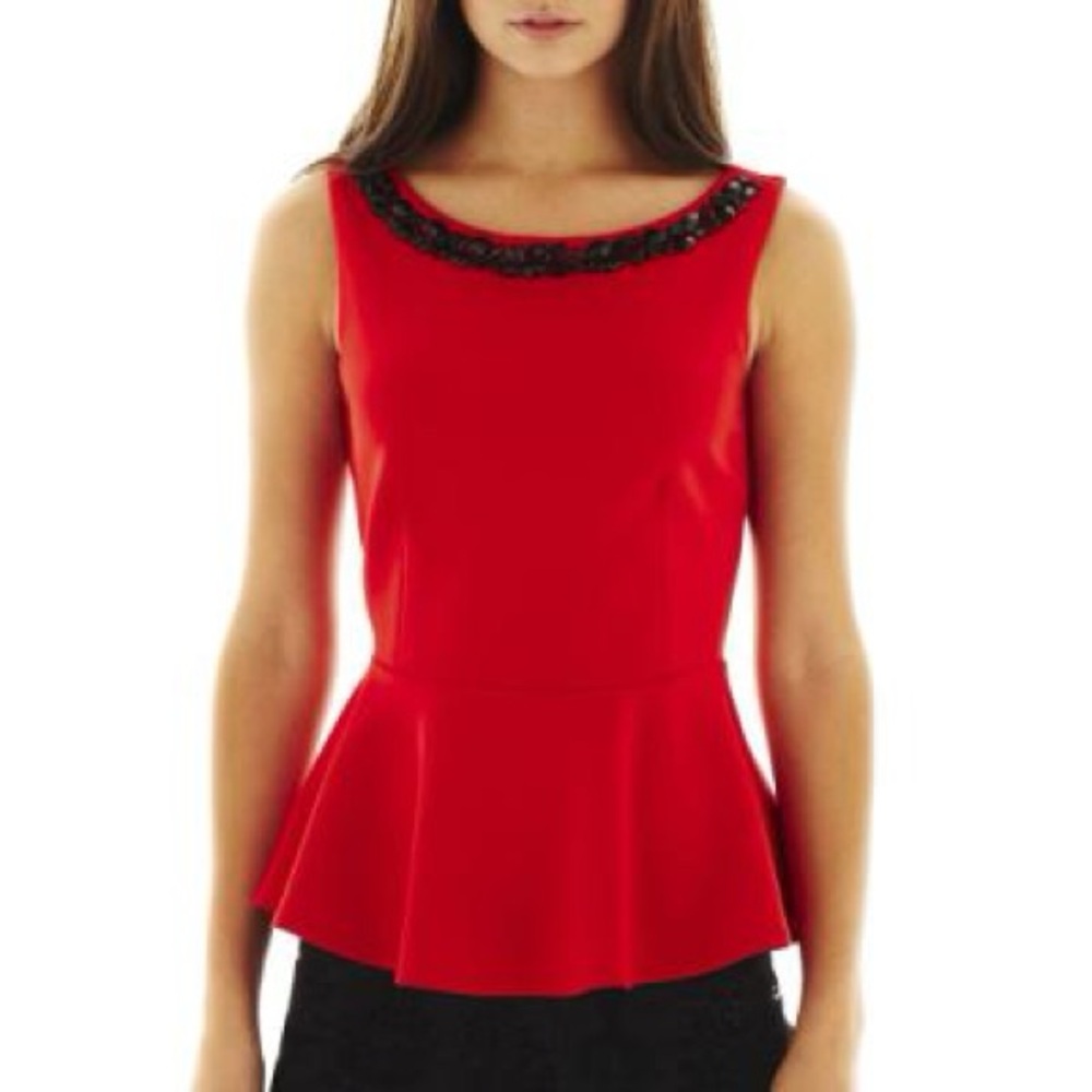 Bisou Bisou Jeweled Peplum Top